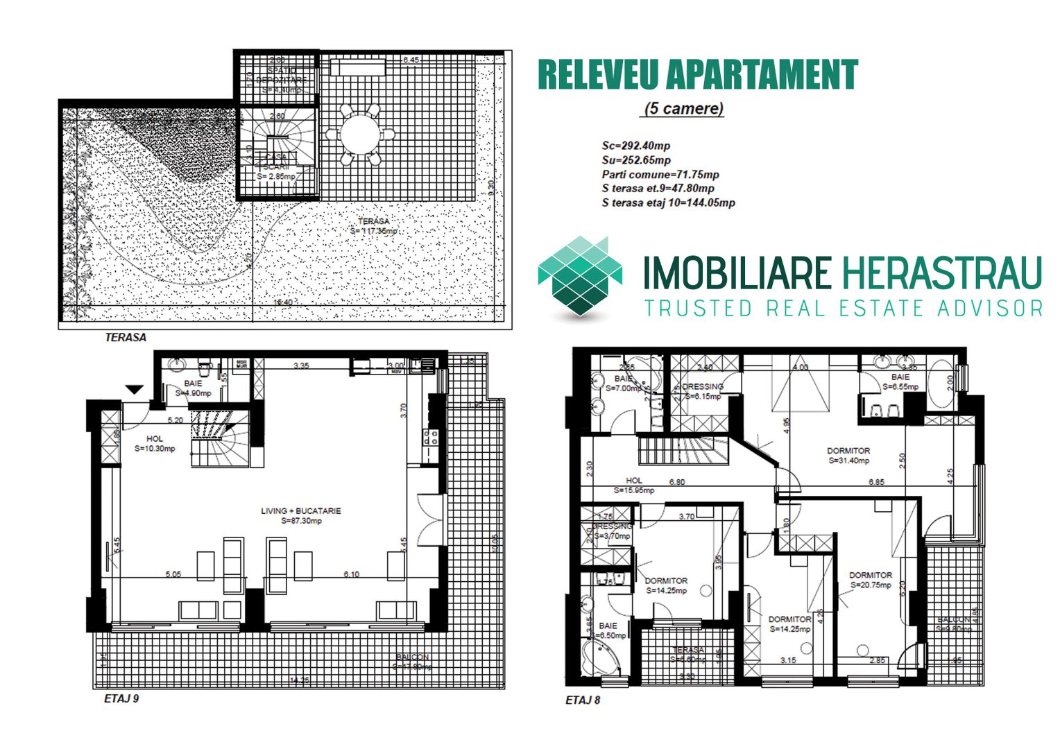 Penthouse Duplex 5 camere 293 mpc | Terasa si Gradina privata | Vedere Lac