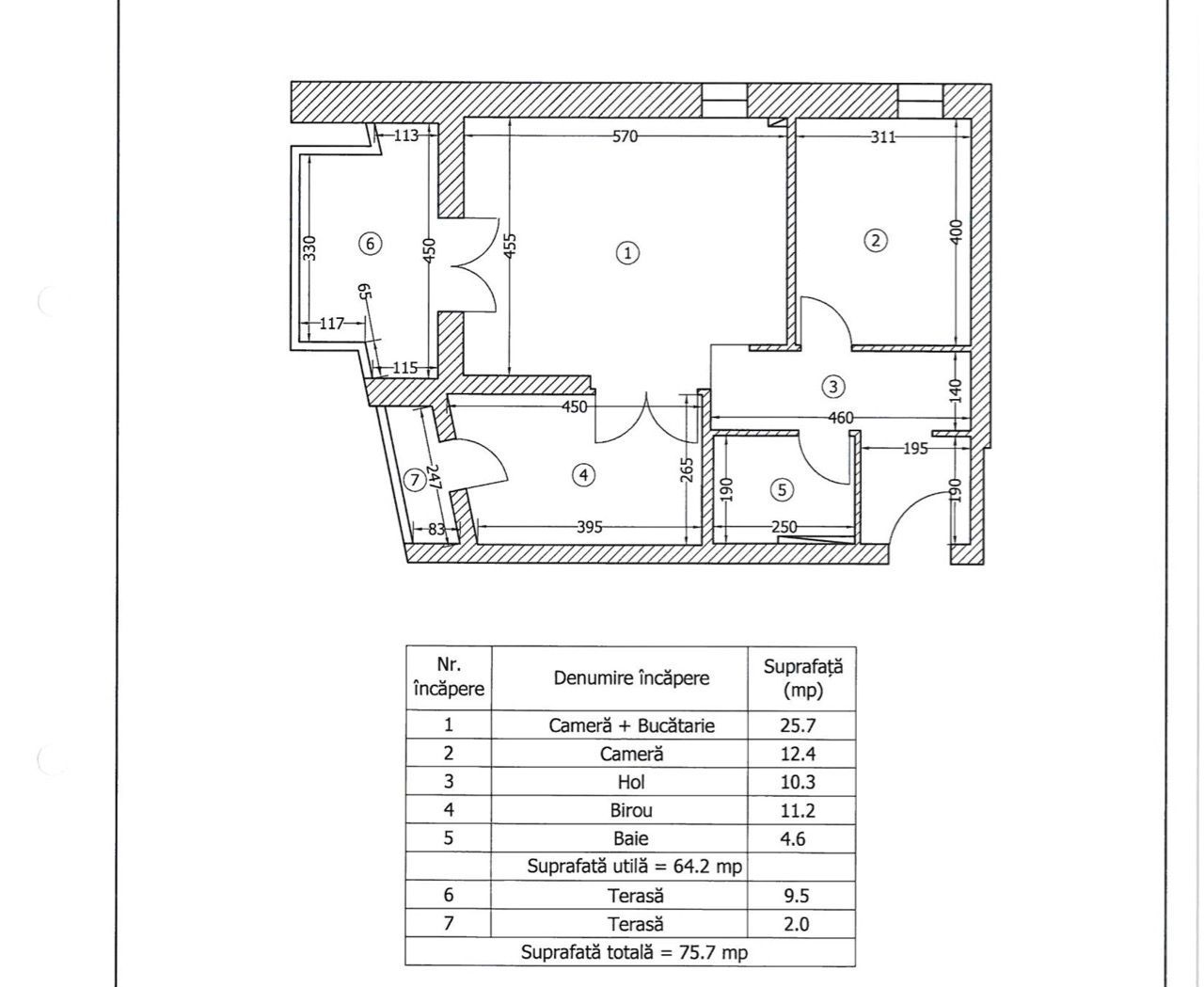 Apartament 3 camere de inchiriat Jandarmeriei