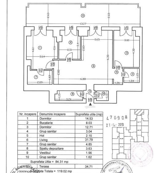 Upground | 3 camere spațioase| terasa 35mp