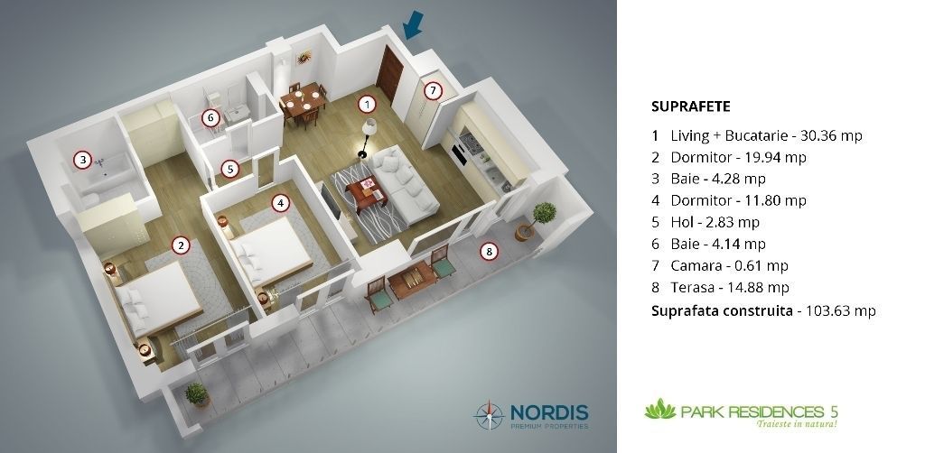 Apartament 3 camere de vanzare, Bucuresti Nord, ultraluxury