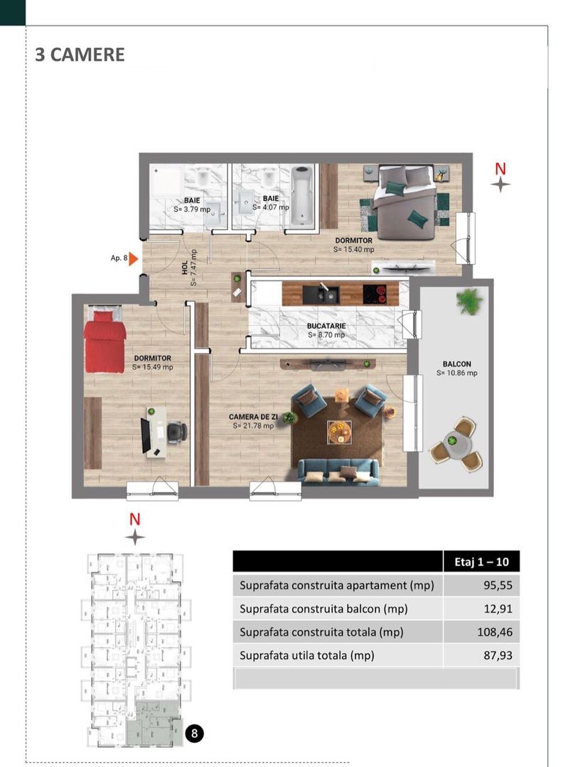 Apartament 3 camere | Vecin principal Padurea Baneasa Comision 0%