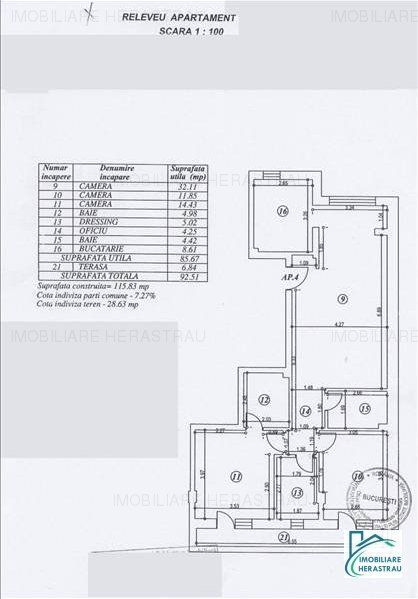Apartament insorit,Nordului, centrala proprie,parcare